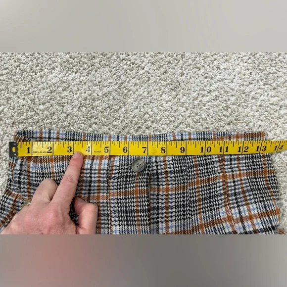 Anthropologie Maeve Checkered Pleated Wide Leg Trousers in Brown and Black - Picture 12 of 12